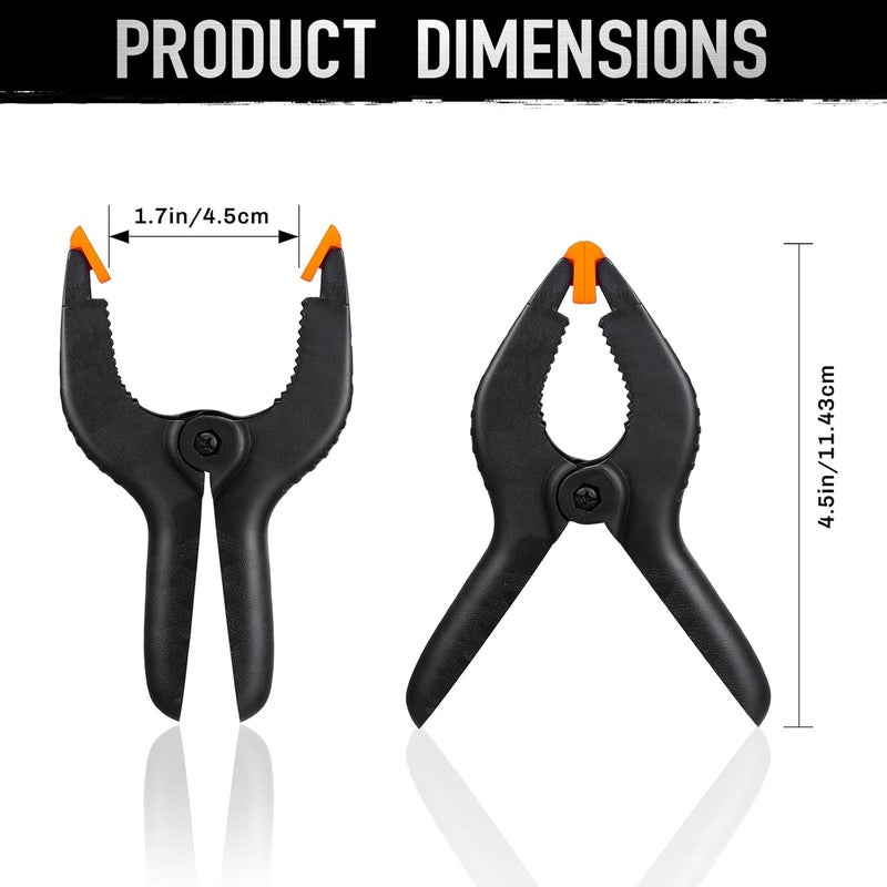 FeFu 4.5 Inch Spring Clamps Heavy Duty, 10 Pack Spring Clips, Backdrop Clips Clamps for Crafts Woodworking Photography - Image 2